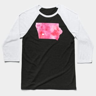 Iowa state watercolor map watercolor Watercolour pink heart Baseball T-Shirt